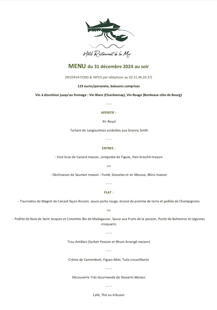 Menu Saint Sylvestre